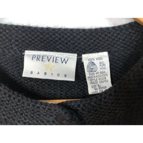 Vintage Scottie Dog Cardigan Sweater 100% Wool Preview Basics Y2K Women's L - Picture 7 of 7